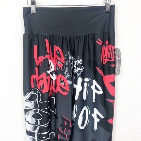 Gia Mia Hip Hop Dance Jogger Graffiti Spray Paint Pant Size Medium NWT - Picture 7 of 13